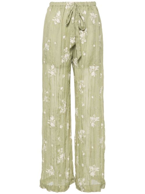 Pantaloni in chiffon verde oliva Sabina Musayev | P50145228